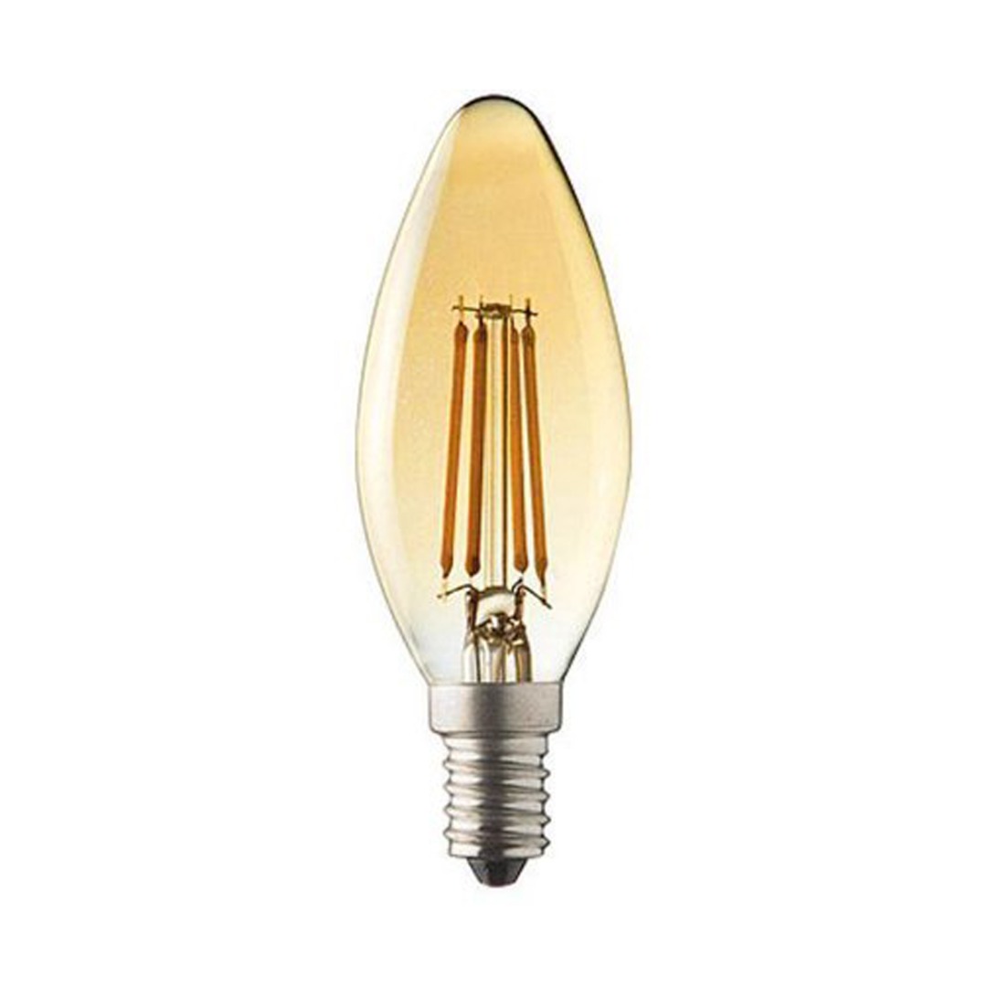 E14- Filament - C35 - Dimbaar | Amber(goud) 2200k - 4W vervangt 30W
