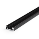 LED Strip Profiel - surface - zwart - voor strips tot 10mm - 2mt