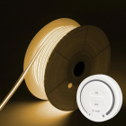 LED Strip | 5 Meter | 800Lumen per meter | 220V | Warm Wit 3000K | COB | Waterdicht(IP65) | Complete Set | 5 Meter in één rol - Met Mi-Light(MiBoxer) Draadloze Touch Wandbediening(Wit)