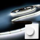 LED Strip COB - 10 Meter - Complete Set - 6000k - Koud Wit - 24V - 480LED/m - Met Draadloze Mi-Light(MiBoxer) wanddimmer(Wit)