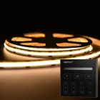 LED Strip COB - 10 Meter - Complete Set - 2700k - Warm Wit - 24V - 480LED/m - Met Draadloze Mi-Light(MiBoxer) Touch Wandbediening(Zwart)