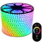 LEDStrip RGB - 4 meter - 220V - MULTI COLOR - IP65 - Lichtstrips - Met RF Touch afstandsbediening