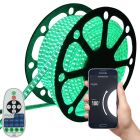 LED Strip Groen - 30 meter in een ROL - 220V - 2835SMD - 180L/M - IP65 - Met Wifi App + IR 23 knops afstandsbediening