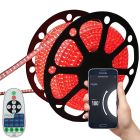 LED Strip Rood - 40 meter in een ROL - 220V - 2835SMD - 180L/M - IP65 - Met Wifi App + IR 23 knops afstandsbediening