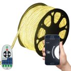 LED Strip Warm wit - 50 meter in een ROL - 220V - 2835SMD - 180L/M - IP65 - Met Wifi App + IR 23 knops afstandsbediening